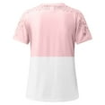 thumbnail image 5 of Jewelreauty Womens Lace Short Sleeve Shirts Crewneck Patchwork Casual Pullover Tops Plain Tunic Blouses T-Shirts (4XL, Pink), 5 of 5