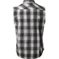 thumbnail image 2 of Hat and Beyond Men's Casual Button Down Sleeveless Plaid Shirts, 2 of 5