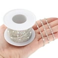 thumbnail image 3 of Uxcell 11 Yard Cadena de Strass de Cristal Cerrada, Tiras de Strass de Cristal, Strass Champagne con Base Plateada, 3 of 6