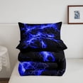 thumbnail image 5 of Homewish Navy Neon Lightning Full Size Comforter Sets,Aesthetic Geometric Bedding Comforter Set,Black Reversible,3pcs,1 Comforter and 2 Pillowcases, 5 of 7
