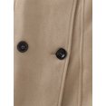thumbnail image 6 of KVE Women's Classic Double Breasted Pea Coat Winter Mid-Long Slim Trench Coat with Belt Khaki Medium, 6 of 7