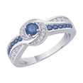 thumbnail image 1 of Bypass Style Blue and White Diamond Ring in 10K White Gold (2/3 cttw), 1 of 2