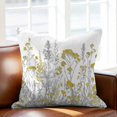 thumbnail image 2 of Throw Pillow Covers, Yellow Spring Floral 24x24 Pillow Covers for Couch/Sofa/Bed, Elegant Pastoral Flowers Decorative Square Linen Cushion Pillowcase for Home Decor, 2 of 9
