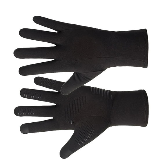 1 Pair of Thicken Plush Gloves Waterproof Touch Screen Finger Gloves Winter Warm Hands Cover for Outdoor Driving Riding Hiking (Black, Size L)