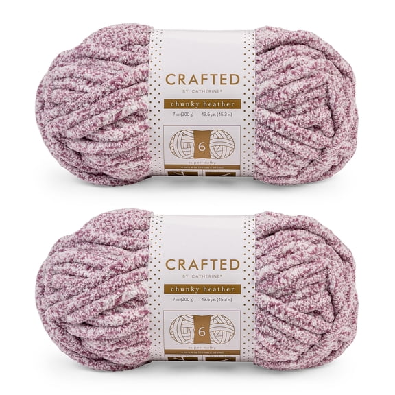 Crafted by Catherine Purple Chunky Heather Super Bulky Yarn, 49 yards, 7oz/200g (2 Pack)