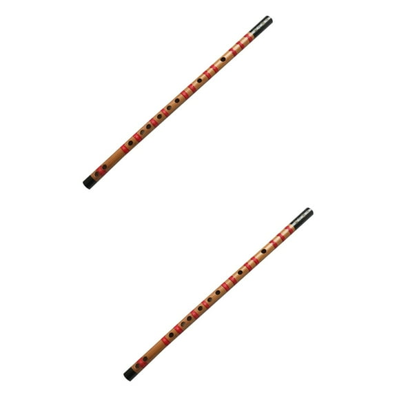 Raindrops 2 pcs  Portable Flute Chinese Dizi Student Wooden Flute Chinese Instrument (D Key)