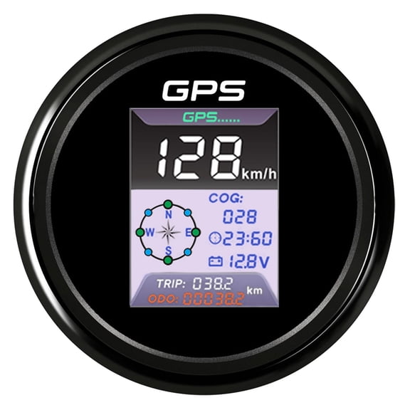 Auto Marine 3 In 1 Multifunctional Gauge 85mm GPS Speedometer Gauge Set With Clock Voltmeter 9-32V ,Easy to Install