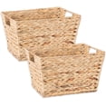 thumbnail image 1 of Panier de Rangement en Jacinthe d'Eau Naturelle avec Poignées, Ensemble de 2 Moyen, 1 of 7