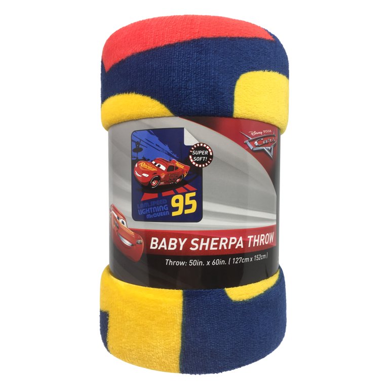 Cars McQueen Sherpa-Backed Microfiber Throw Blanket, 50 x 60, Red -  Walmart.com