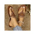 thumbnail image 4 of Women's Comfortable Brown Thong & Flip-Flop Summer Beach Flat Sandals, 4 of 7