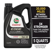 (3 pack) Castrol EDGE 5W-20 Advanced Full Synthetic Motor Oil, 5 Quarts