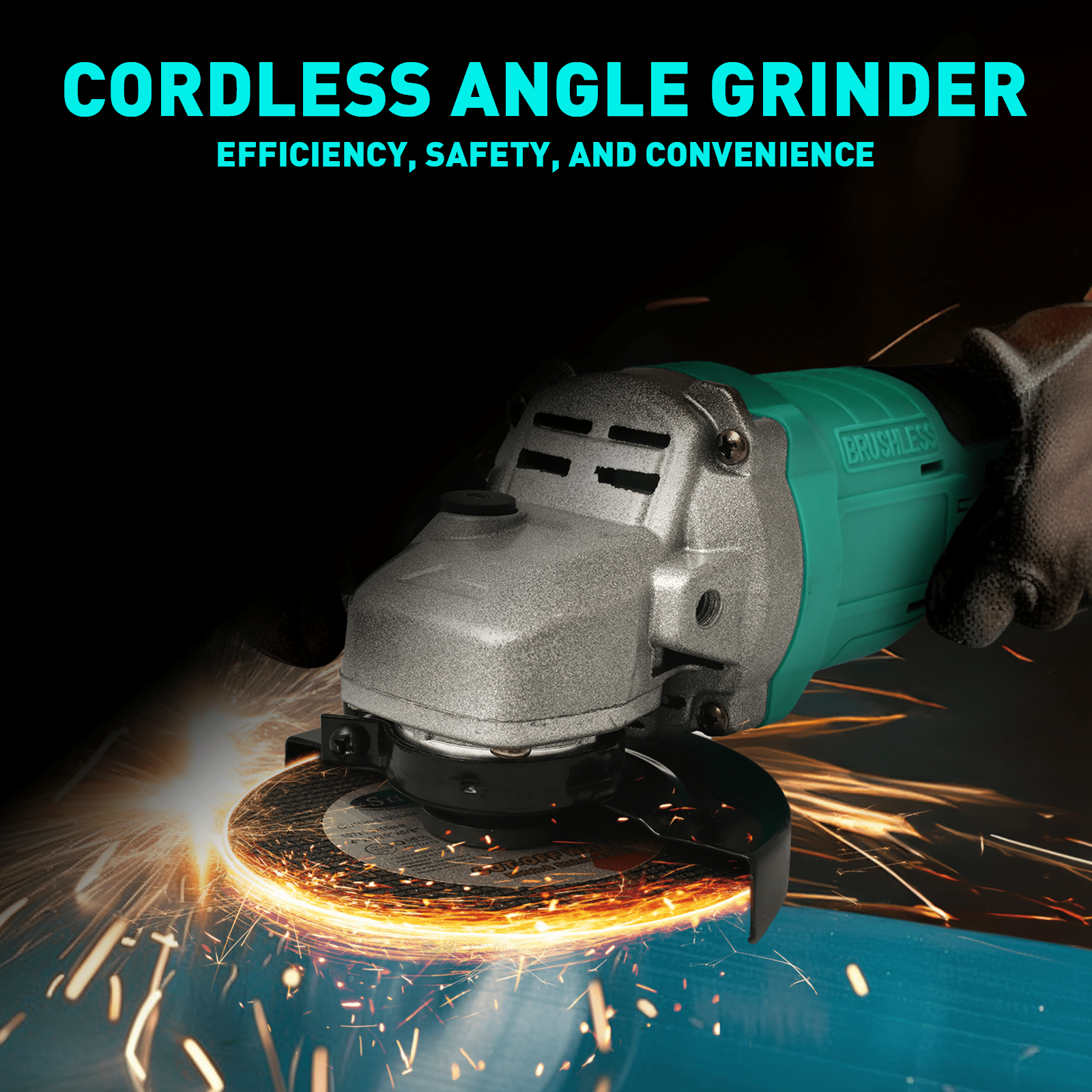 4" 21V 1500mah Electric Cordless Angle Grinder,Angle Grinder Tool Cutting Tool with 1 Batteries,Charger, and 3 Cutting Discs for Cutting, Polishing, Grinding, and Rust Removal