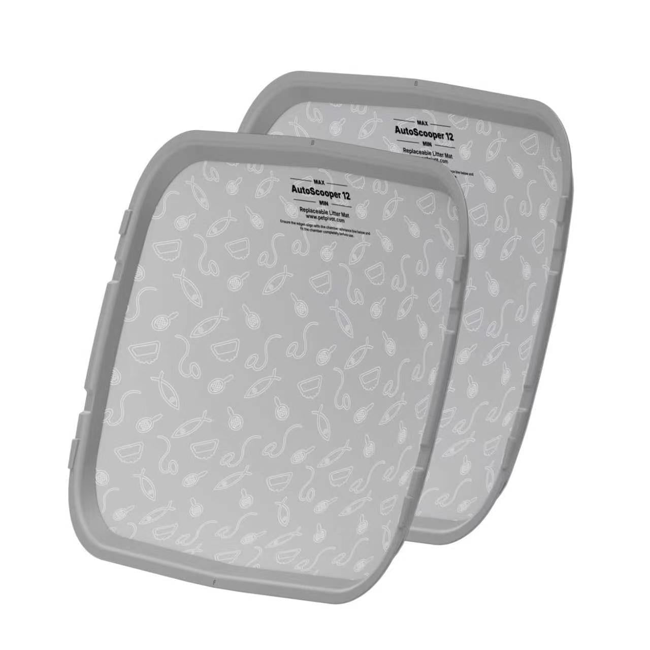 PetPivot AutoScooper 12 Litter Pad Replacement for Open Top Self Cleaning Cat Litter Box, Washable, Non-Slip, Waterproof, 2 Pack