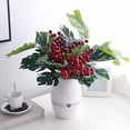 thumbnail image 4 of 10 piezas de envoltura de regalo de Navidad con ramas de bayas simuladas (rojo), 4 of 6