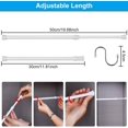 thumbnail image 2 of 5-section extendable curtain rod, 30-50 telescopic shower curtain rod adjustable extendable spring tension rods for DIY projects, assembly without, 2 of 5