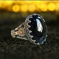 thumbnail image 3 of CILENON Fashion Elegant Black Stone Jewelry Relief Sculpture Ring Jewelry Engaged Ring For Women 6, 3 of 4