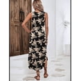 thumbnail image 2 of Vestido Zeagoo Tropical sin mangas para verano, playa, negro, estampado XL, 2 of 6