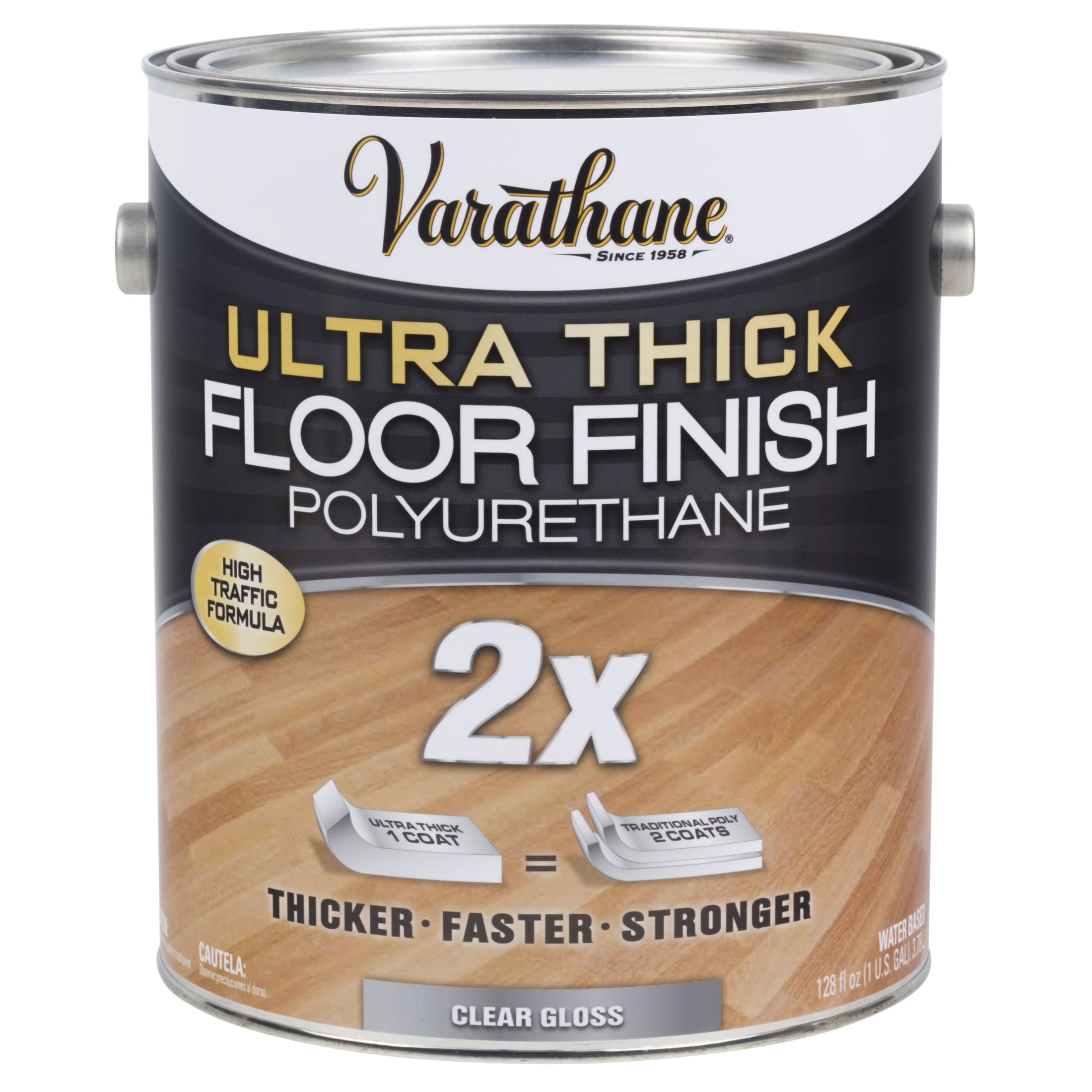 2 Pack, Clear, Varathane Gloss Water Based Ultra Thick 2X Floor Finish - 298272, Gallon