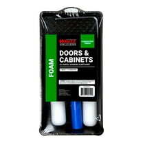 WHIZZ 4" Foam Mini Paint Roller Kit for Cabinets and Doors