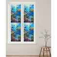 thumbnail image 2 of Window Privacy Film Blue Sea Turtle Ocean Stained Glass Window Film Decorative Sun Block Window Cover Colorful Coral Sea Underwater Window Clings Static Adhesive Sticker for Bathroom 29.5"x118", 2 of 7