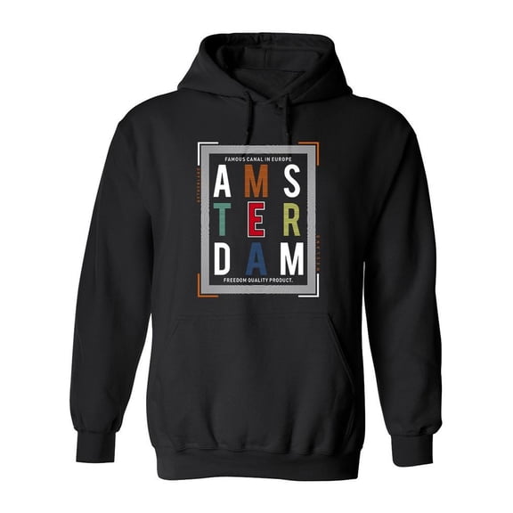 Famous Canal In Europe Amsterdam Hoodie Men -Image by Shutterstock, Male Medium
