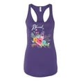 thumbnail image 2 of Wild Bobby, Cute Hearts and Flowers Blessed, Inspirational/Christian, Women Racerback Tank Top, Purple Rush, Small, 2 of 3