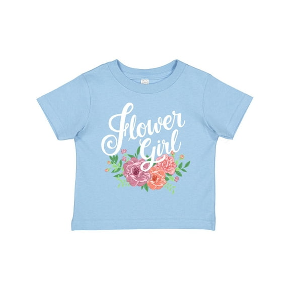 Inktastic Flower Girl Hand Lettering with Flowers Illustration Girls Toddler T-Shirt