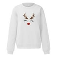 thumbnail image 4 of Fiaer Christmas Sweatshirts Women Cute Graphic Crew Neck Pullovers Long Sleeve Plus Size Loose Fit Trendy Tops White XL, 4 of 6