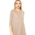 thumbnail image 4 of Women's Loose Fit 3/4 Sleeve Round Neck Jersey Knit A-Line Solid Midi Dress, 4 of 4