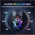 thumbnail image 2 of Siivton Wireless Gaming Mouse,2.4GHz and Bluetooth, 12800 DPI, 6 RGB Light Modes, 1000Hz Polling Rate, Compatible with Windows/Mac, Black, 2 of 8