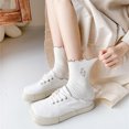 thumbnail image 4 of Crew Socks Ruffle Floral 6 Pairs Simple Soft Dress Socks Cotton Socks for Girls, 4 of 10