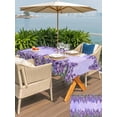 thumbnail image 4 of Outdoor Tablecloth with Umbrella Hole and Zipper, Purple Lavender Rectangle Table Cloth 60x102 Inch Waterproof Tablecloth, Spring Watercolor Wild Flowers Plant Picnic Table Cover for Patio Camping, 4 of 7