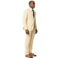 thumbnail image 3 of AZAR MAN Slim Fit 2 Button Tan Beige Micro Textured Weave Men's Suit Notch Lapel 50 Long, 3 of 8