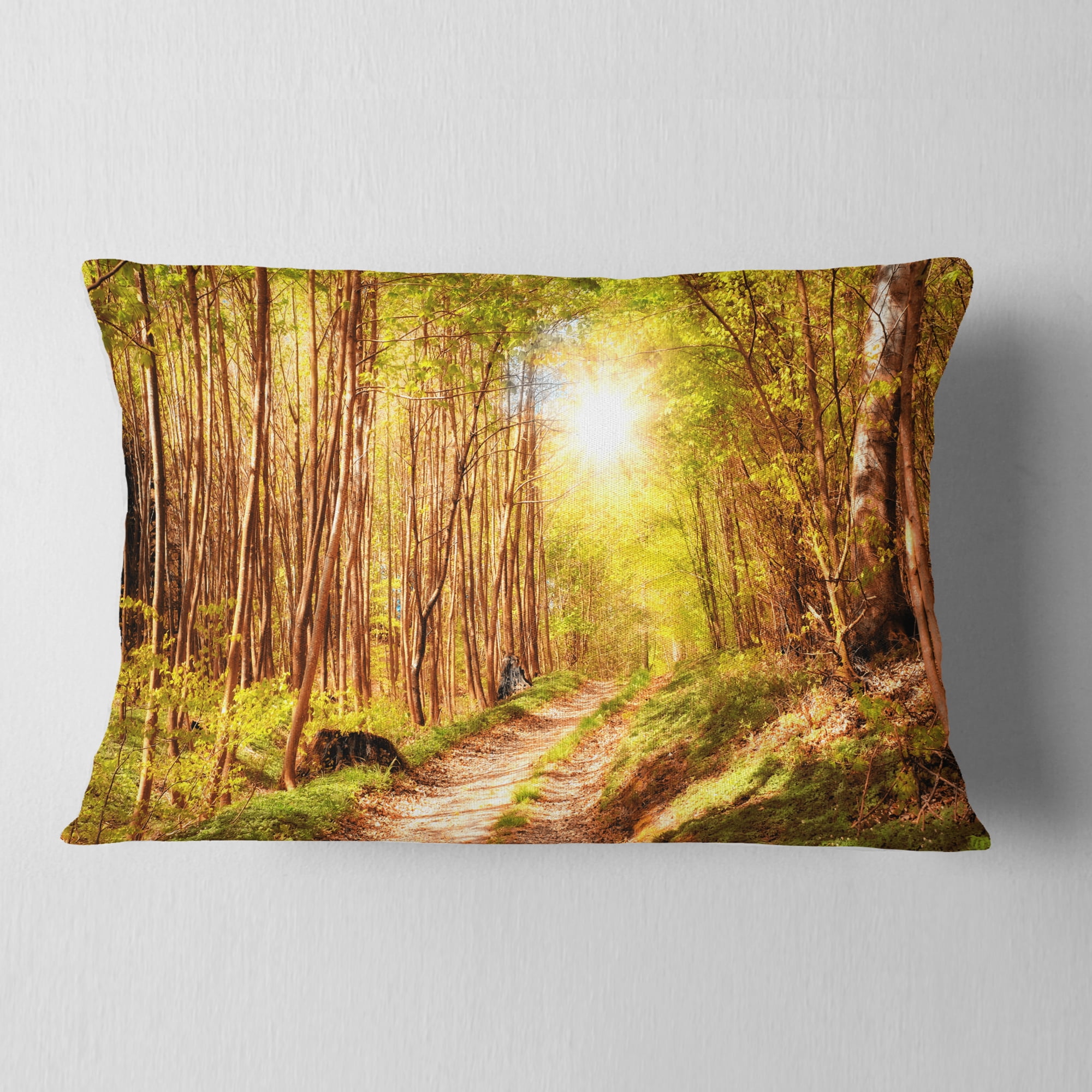 Designart Autumn in Denmark - Photography Landscape Printed Throw Pillow - 12x20