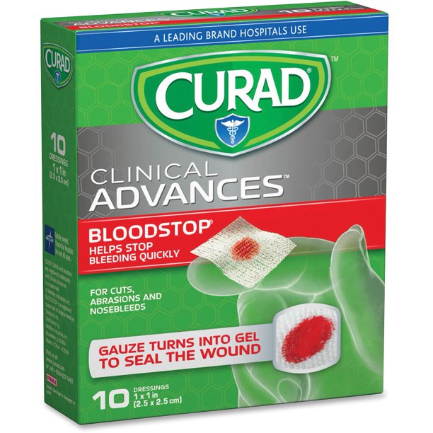 Curad, MIICUR0055RB, Blood Stop Gauze Packets, 10 / Box, White