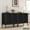 Black, variant on Buffet Sideboard Cabinets with Handmade Natural Oval Rattan Doors 1 piece, Accent Oak Color Entryway Chest Console Table with Storage Cabinet for Dining Room, Living Room, Kitchen