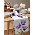 thumbnail image 6 of Ldtrchee Purple Tulips Table Runner 120 Inches, Spring Floral Botanical Plant Abstract Bed Runner Dresser Scarves Tabletop for Indoor Outdoor Parties/Ceremony/Banquet, 13"x 120", 6 of 8