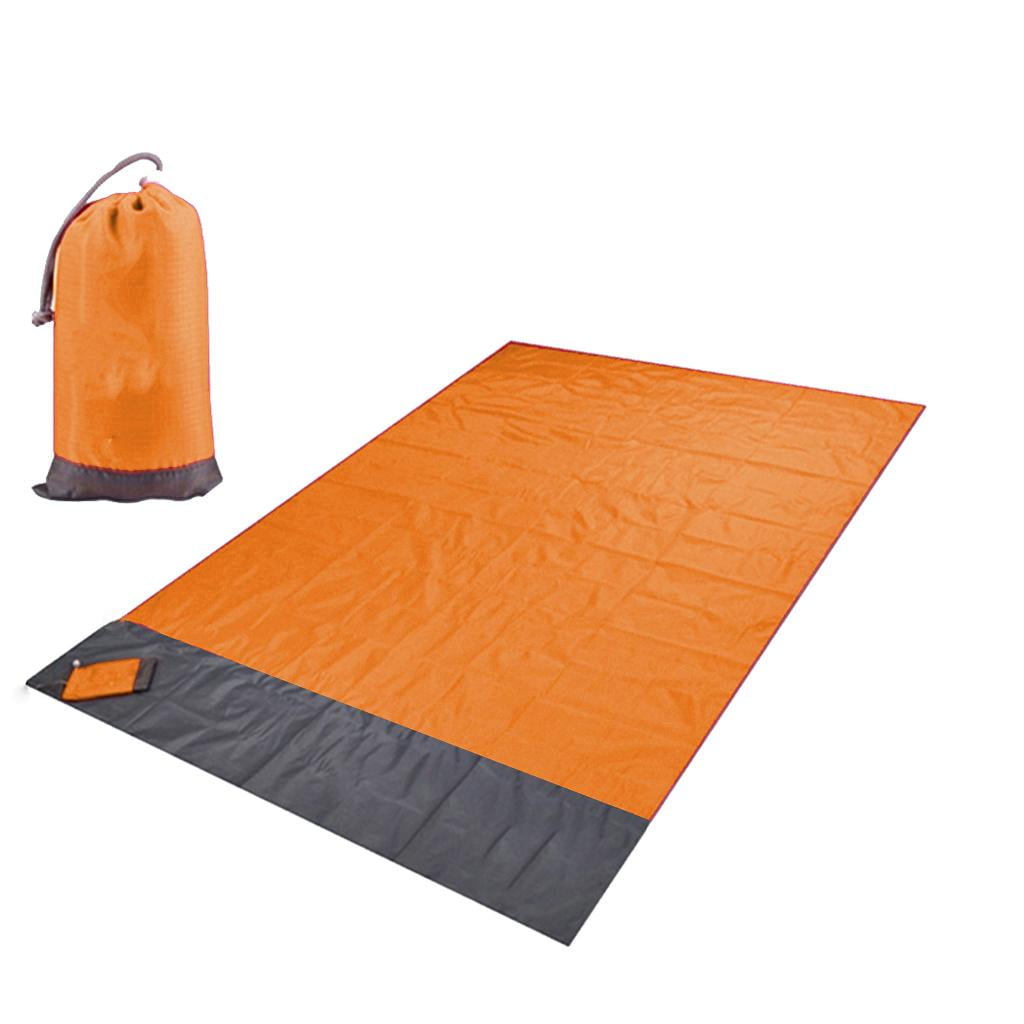Nylon Outdoor Picnic Blanket 55x78in Waterproof Portable Beach Rug Sheet for Beach Park Camping Hiking Concerts Orange 140x200cm 55x78in