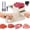 Pink(with Steady Grip ), variant on Fresh Meat Slicer with Steady Grip, Manual Fresh Meat Cutter, Adjustable Thickness 2mm/4mm, 17 Blades for 18 Slices, Cuts Slices Strips Dices,