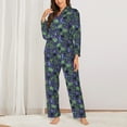 thumbnail image 2 of Honeii Magic Toads in Hats print Women's Pajama Sets Long Sleeve Button Down Sleepwear Nightwear Soft Pjs Lounge Sets-, 2 of 7