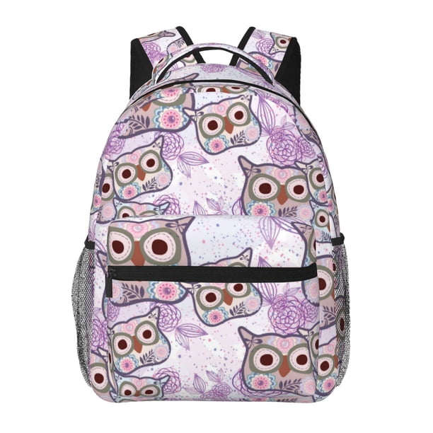Fotbe Owl And Floral Mochila Casual con Estampado para Escuela, Viajes y Actividades al Aire Libre - Duradera, Ligera y Cómoda
