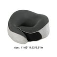 thumbnail image 3 of Memory Foam Travel Neck Pillow - Adjustable & Soft Head Support for Airplanes, Cars, Home Recliners - Removable Washable Cover - Gray - 11.02x11.02x5.51 in, 3 of 6