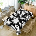 thumbnail image 2 of Duangreer Grey Halloween Ghost Print Rectangle Tablecloth, Waterproof Wrinkle Resistant, 60 x 102 Inch, Washable Table Cover for Party Decorations, 2 of 6