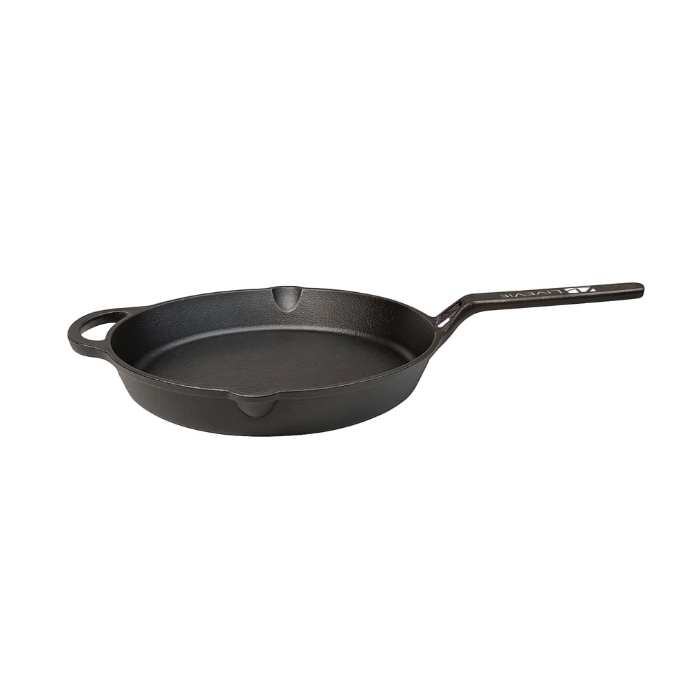 Cast Iron Griddle Pan (Tawa) with Long Handle, Pre-Seasoned Flat Skillet for Roti, Dosa, Pancakes, Tortillas, Heavy-Duty Shallow Frying Pan for Gas, Grill, or Open Fire, 10 Inch