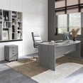 thumbnail image 3 of Echo 72W Bow Front Desk with Drawers in Modern Gray - Engineered Wood, 3 of 6
