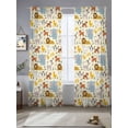 thumbnail image 2 of Cartoon Animals Sheer Curtains 96 Inch Length 2 Panels Set Window Treatments, Cute Dog Tigers Elephants Lions Cat Rod Pocket Semi Curtains for Living Room/Bedroom/Kitchen Décor, 104"W x 96"L, 2 of 7