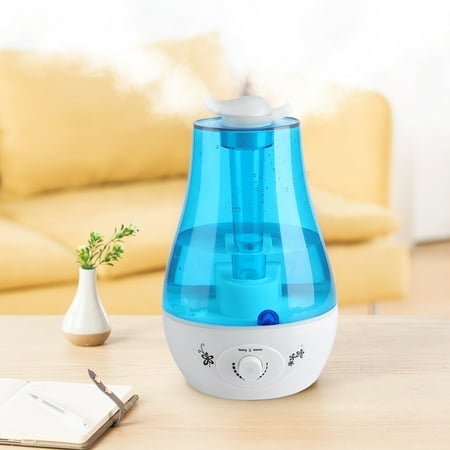 Qiilu 3L Ultrasonic Cool Mist Humidifier Diffuser With Double Spray And Led Nightlight For Baby Home Bedroom Office Room Mist Maker Air Purifier(Us Plug)