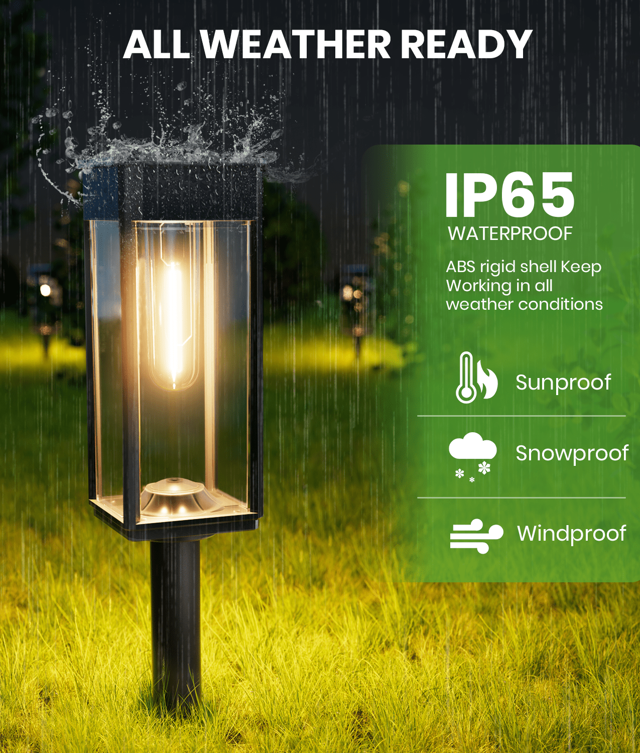BITPOTT 8 Pack Bright Solar Pathway Lights Outdoor Waterproof IP65, Auto On/Off Solar Outdoor Lights
