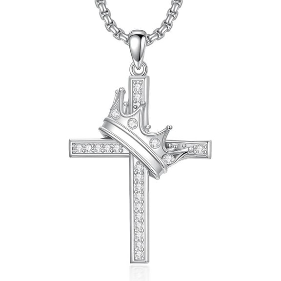 Cross Necklace 925 Sterling Silver Cross Necklace Cross Pendant Christian Religious Cross Jewelry Gifts for Men Women