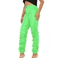 thumbnail image 2 of A2Y Women's Solid Sporty Style Ruched Adjustable Drawstring Jogger Pants Lime L, 2 of 3